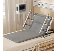 DJFYVAEIO Electrically Adjustable Backrest,Maximum Weight Capacity 100 Kg, Angle Adjustable from 10° to 80°, Includes Pillow and Armrests, Providing Support for the Neck, Head and Lumbar Region Grey