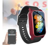 DJFYVAEIO Fall Detection Smart Watch,Fall Detection,Video Calling,Gps Positioning,Sos Emergency Call, Health Monitoring Functions, 1.47-Inch Touchscreen,Ip67 Waterproof,Multi-language Support Red
