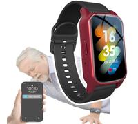 DJFYVAEIO Fall Detection Smart Watch,Fall Detection,Video Calling,Gps Positioning,Sos Emergency Call, Health Monitoring Functions, 1.47-Inch Touchscreen,Ip67 Waterproof,Multi-language Support Red