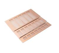 djgkENVQ Return Air Grille, 2Pcs Brushed Rose Gold Aluminum Rectangle Air Vent Grille for Furniture Cabinet Closet Cupboard(100x300mm)