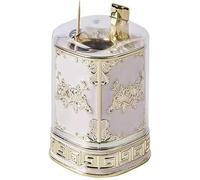 djgkENVQ Toothpick Holder, Toothpick Dispenser 2pcs Press Type Toothpick Holder Fashion Toothpick Restaurant Hotel Household Toothpick(Silver)