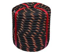 DJHGNFRDK Polyester Rope, 48 Strands Double Braided Polyester Arborist Rigging Rope Multicolor Multiple Sizes(Black1,18mmx30m)