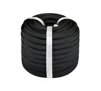 DJHGNFRDK Polyester Rope, Double Braided Polyester Arborist Rope Black 1/4-3/4in 10-60m(3/4in,60m)