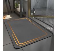 DJHUHN Bath Mat 60 * 40cm Quick Dry Bathroom Mat Non Slip Floor Mats Absorbent Magic Mat Kitchen Washable Carpet Toilet Anti Mould Shower Mats Grey