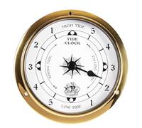 DJHVJS 4.5In Brass Tide Clock for East Coast High and Low Tides, Wall Hanging Nautical Clock for Weather Station, Fishing, Beach Ocean Activities