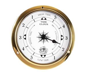 DJHVJS 4.5In Brass Tide Clock for East Coast High and Low Tides, Wall Hanging Nautical Clock for Weather Station, Fishing, Beach Ocean Activities