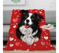 DJHVJS Border Collie Microfiber Printing 3d Blanket Flannel Travel Plush Throw Blanket Bed Blankets Super Soft And Cozy Warm Blanket Perfect for Sofa Or Bed Décor 40x50inch(100x130cm)