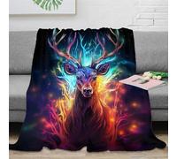 DJHVJS Deer Flannel Fleece Bed Blanket Pattern Throw Blanket Microfiber Lightweight Cozy Plush Blanket for Bedroom Living Rooms Sofa Couch for Kids Teens Adults 60x80inch(150x200cm)