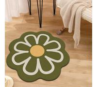 DJHWWD Anti Slip Bedroom Mats And Rugs 180X180cm,Big Rug Green Floral Pattern for Hall,Fireplaces,Hearth