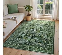 DJHWWD Anti Slip Indoor Outdoor Rug Green 120x140CM,Leaf Pattern for Lounge,Sitting Room,Floor