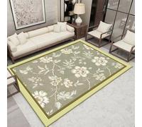 DJHWWD Anti Slip Rugs for Living Room light green 160x200CM,Chinese style flowers for Outside,Front Door,Internal