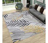 DJHWWD Bedroom Carpet Large Runne Soundproof Non-Slip Fresh Leaf Pattern Living Room Children'S Hall Area Rug Gray 120X180Cm