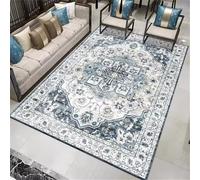 DJHWWD Big Rug Area Rugs For Living Room Carpets 50x80CM modern carpet Blue. Washable vintage floral Office Chair