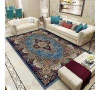 DJHWWD Dining Room Rugs Under Table Living Large Bed Carpets For Floor 70x140CM Carpet Bedroom Blue. A multicolored vintage floral carpet. centre rug