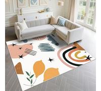 DJHWWD Fade Resistant Short Pile Rug 90x150cm, Beige pink Modern minimalist design for living rooms and study rooms