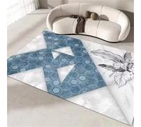 DJHWWD Flat Weave Rugs Carpets Of The Art Deco Era 180x250CM Bedside For Bedroom gray. Blue printed carpet Long Rug