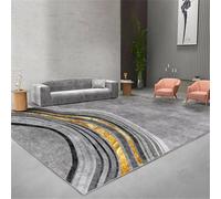 DJHWWD Lounge Rug art deco and modernist carpets 160x210CM Classroom gray. A golden abstract striped carpet. carpet