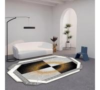 DJHWWD Low Pile Back Door Mats Indoor Black 80x120CM,Geometric Modernization for Front Door,Outside,Kitchen