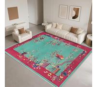 DJHWWD Low Pile Living Room Carpet 120x170cm,Chinese Retro Style for Corridor,Living Room,Teenage Bedroom Blue