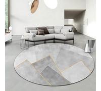 DJHWWD Machine Washable Bedroom Rug 60X60cm,Indoor Floor Mat Grey Modern Style for Under Table,Bedroom,Kitchen