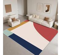 DJHWWD Machine Washable Bedside Rug 120x170cm,Modern Geometry for Under Table,Hearth,Corridor Red
