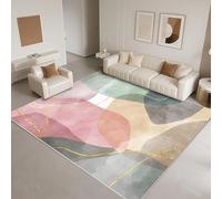 DJHWWD Machine Washable Washable Rugs for Living Room 200x300cm,Large Rugs Abstract Art for Living Room,Hearth,Conservatory Pink