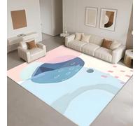 DJHWWD Non Slip Carpet Living Room 140x200cm,Abstract Geometry for Fireplaces,Balcony,Hearth Blue