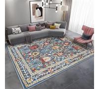 DJHWWD Non Slip Rug Big Underlay Carpet 60x110CM Bedside Blue. Red rectangular in the living room. Large Floor Cushions