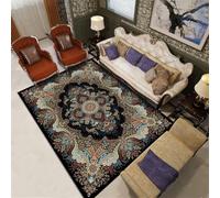 DJHWWD Rugs For Living Room Children Rug Large 120x120CM Girls Bedroom Multicolor. Black and blue vintage carpet Carpets/Rugs