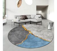 DJHWWD Short pile Bedside Rugs for Bedrooms 60X60cm,Floor Mats Indoor Modern Gray And Blue for Kitchen,Under Table,Living Room