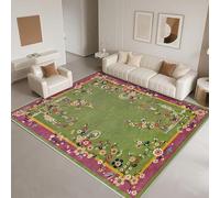 DJHWWD Short pile Living Room Carpet 120x170cm,Chinese Retro Style for Teenage Bedroom,Girls Room,Living Room Green