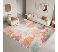 DJHWWD Short pile Rugs for Bedrooms 100x140cm,Abstract Art for Hearth,Under Table,Bedside For Bedrooms Pink