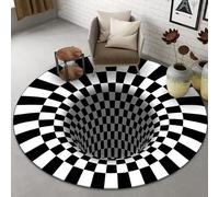 DJHWWD Washable Carpet Bedroom 60X60cm,Door Mat Geometric Modern Black And White for Chair,Under Table,Living Room