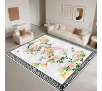 DJHWWD Washable Indoor Outdoor Rug 200x300cm,Large Rugs Chinese Retro Style for Office,Room,Hearth White