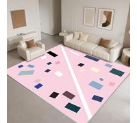 DJHWWD Washable Living Room Rug 160x230cm,Modern Style for Under Table,Playroom,Hearth Pink