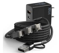 DJI 30W Charger for Mini 4 Pro, Mini 3 Pro, Mavic 3, Air 2S, Avata Drone - 3-in-1 USB C Fast Wall Charger with Dual Port Power Cord for DJI FPV Remote Controller Battery Accessories