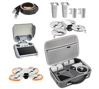DJI Flip Accessories Bundle 5-in-1 for RC 2 Screen Controller, Portable Carrying Case for 3 Batteries, Propeller Guards, Landing Gear, Sunshade & Strap, Compatible with DJI Flip (RC 2/Combo)