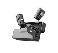 DJI Mic 2 (2 TX + 1 RX + Charging Case), All-in-one Wireless Microphone, Intelligent Noise Cancelling, 32-bit Float Internal Recording, 250m (820 ft.) Range, Microphone for iPhone, Android, Camera
