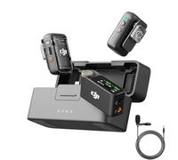 DJI Mic 2 (2 TX + 1 RX + Charging Case) bundle, All-in-one Wireless Microphone, Intelligent Noise Cancelling, 32-bit Float Internal Recording, 250m (820 ft.) Range, for iPhone, Android, Camera