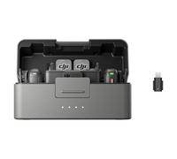 DJI Mic 3 (2 TX + 1 RX + Charging Case) + Lightning Adapter, Wireless Lavalier Mic for iPhone/Camera/Android, Adaptive Gain, Dual Band, 32-bit Float, 400m Transmission, 28hrs Use