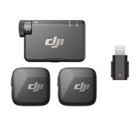 DJI Mic Mini (2 TX + 1 RX + Lightning Adapter), Wireless Microphone for iPhone, Android & Camera, Ultralight, Detail-Rich Audio, Noise Cancelling, Automatic Limiting