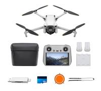 DJI Mini 3 Fly More Combo (DJI RC) Bundle 02- Lightweight 3x Mechanical Gimbal Mini Camera Drone with 4K HDR Video, 3 batteries for 114-min Flight Time, Vertical Shooting, 32800ft (10km),Bundle