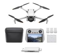 DJI Mini 3 Fly More Combo (DJI RC) Bundle 02- Lightweight 3x Mechanical Gimbal Mini Camera Drone with 4K HDR Video, 3 batteries for 114-min Flight Time, Vertical Shooting, 32800ft (10km)，Bundle