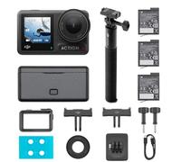 DJI Osmo Action 4 Adventure Combo - 4K/120fps Waterproof Action Camera with a 1/1.3-Inch Sensor, 155° FOV,10-bit & D-Log M Color Performance, Up to 7.5 h with 3 Extra Batteries, Outdoor Camera