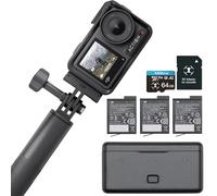 DJI Osmo Action 4 Adventure Combo, with 64GB Card, Action Camera 4K with 1/1.3" Sensor, 12h Extended Battery Life with 3 Batteries, Dual OLED Touchscreens, Mini Action Camera for Travel, Vlog
