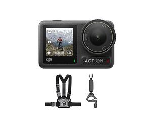DJI Osmo Action 4 Motorcycle & Mountain Biking Combo - Get Quality 4K/120fps Footage with an Immersive 155º FOV, Body Camera with a 1/1.3-Inch Sensor, HorizonSteady, with Wearable Chest Strap Mount