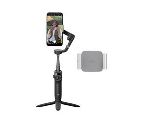 DJI OSMO Mobile 6 Smartphone Gimbal Stabilizer, 3-Axis Phone Gimbal, Built-In Extension Rod, Portable and Foldable, Vlogging Stabilizer, YouTube TikTok Video & OM Fill Light Phone Clamp