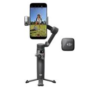 DJI Osmo Mobile 8 + Mic Mini Transmitter (Infinity Black), Gimbal Stabilizer for Smartphone, AI Native Tracking with Audio & Lighting, 360° Pan Rotation, Built-in Extension Rod & Tripod