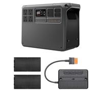 DJI Power 2000 Portable Power Station with Two 200W Flexible Solar Panels, 2048Wh/3000W LFP Battery, Eco Recharge, IP67 Waterproof, MPPT, Easy to Carry for Camping, Outdoors