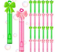 DJianrang Bow Bubble Wands Bulk - 24 Pcs Pink & Green Bubble Wands Princess and Witch Themed Party Favors, Magical Themed Wedding Baby Shower Birthday Halloween Party Supplies Novelty Gift